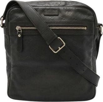 Gucci Pre-owned Leather Cross Body Bag - Dames - Vintage Schoudertas - Zwart - ONE Size - Leer - Vintage