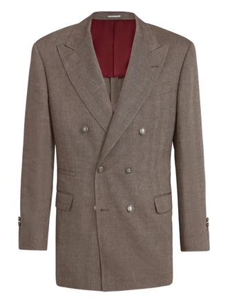 Brunello Cucinelli Blazer con revers a lancia - Marrone