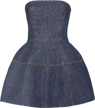 Fendi Short Dresses, female, Blue, XS, Short Bustier Dress