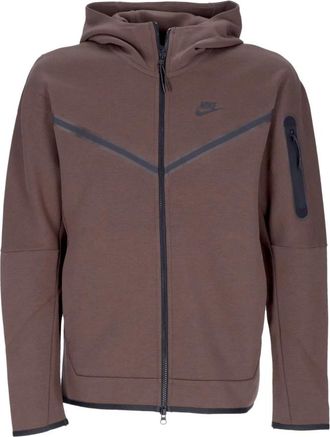 Nike Tech Fleece Zip Hoodie - Heren - Sportshirts - Bruin - XL - Katoen - Fitness