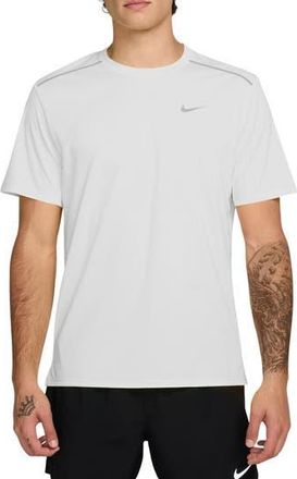 Nike Miler Dri-FIT UV Short Sleeve Running Top in White/Reflective Silver at Nordstrom Rack, Size Xx-Large