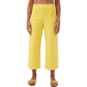 Trina Turk Saltie 2 Cropped Wide Leg Pant in Lavandou Lemon at Nordstrom, Size 10