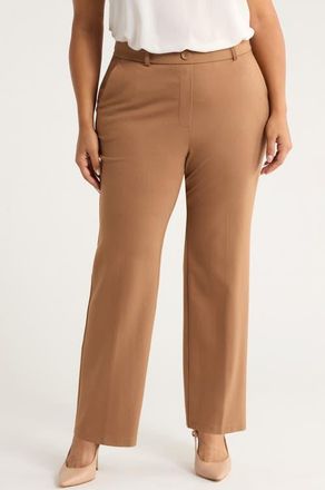 Kasper Pull-On Trouser Pants in Dark Camel at Nordstrom, Size 2X