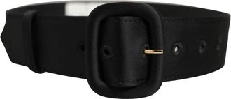 Dolce & Gabbana Brede Stoffen Riem met Ovalen Gesp Cintura - Dames - Riemen - Zwart - ONE Size - Accessoires