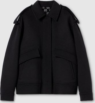 Gucci Silk Wool Bomber Jacket, Black, Ready-to-wear