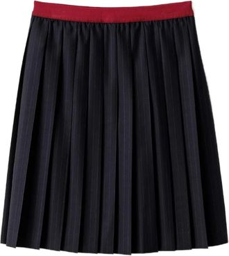 Miu Miu Gonna plissettata gessata - Blu