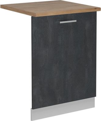 Vicco Panel Frontal Del Lavavajillas R-line, Hormig&oacute;n Negro, 60 Cm, Et Roble