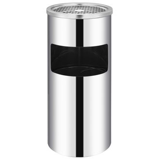 vidaXL Papelera Con Cenicero De Pared Acero Inxodable 26 L Vidaxl