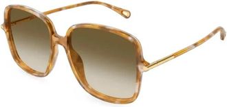 Chlo&eacute; Rechthoekige Zonnebril - Dames - Zonnebrillen - Bruin - 57 MM - Nylon - Accessoires