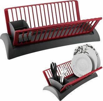 Trade Shop Trade Shop - Scolapiatti Cola Piatti In Plastica Con Scola Posate Cucina 46 X 26 X 14 Cm