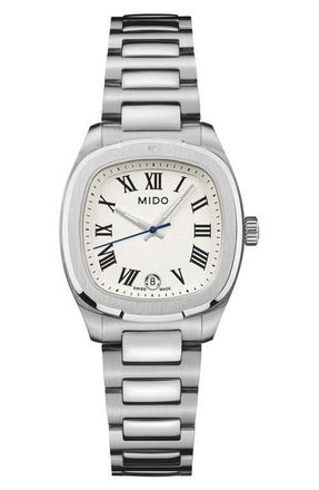 Mido Multifort TV Bracelet Watch, 27.6mm x 28mm in White at Nordstrom