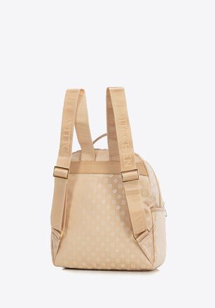 Wittchen Damesrugzak, Halfrond, Elegant, Monogram, Cr&egrave;me, Polyester