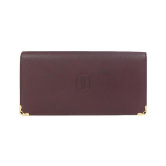 Cartier Bordeaux Leather Long Wallet (Bi-Fold) (Pre-Owned)