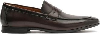 Kazar Bruine gladleren penny loafers - Heren - Loafers - Bruin - 42 EU - Leer - Schoenen