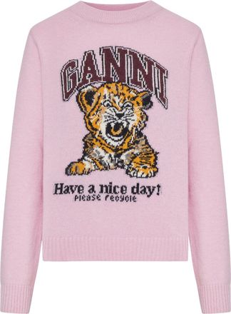 Ganni GRAPHIC WOOL SWEATER - Ganni - Woman