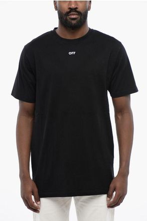 Off-white Mens Cotton ARROW Crew-neck T-shirt in Black - Size Small