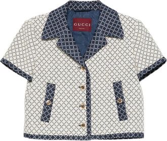 Gucci Short-sleeved Geometric-pattern Jacket