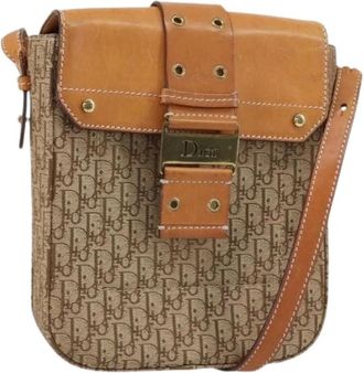 Dior Pre-owned Cross Body Bags, female, Brown, Size: ONE SIZE Pre-owned Vintage Trotter Canvas Shoulder Bag