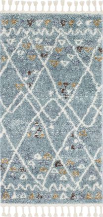 Nazar Rugs Alfombra de pasillo bereber turquesa 80x150 estilo &eacute;tnico