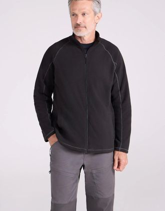 Mountain Warehouse Mens Mountain Warehouse Mens Ashbourne Full Zip Fleece Jacket - Black - Size: 38