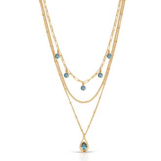Ettika Seraphine Triple Strand Layered Necklace in Blue at Nordstrom Rack
