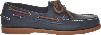 Sebago Mens Portland Leather Boat Shoes (Navy Blue/Brown Tan/Gum) - Size UK 6.5