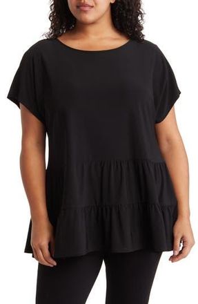 Vince Camuto Three Tier Knit Top in Rich Black at Nordstrom Rack, Size 2X