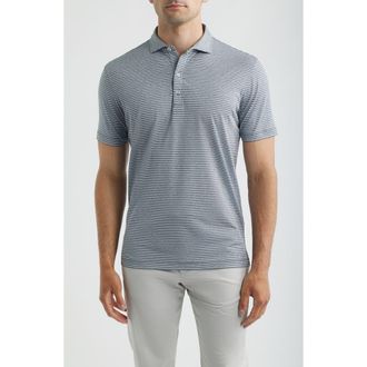 Johnnie-O Michael Stripe Performance Golf Polo in Navy Kona at Nordstrom, Size Xx-Large