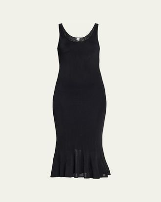 Toteme Fluted Hem Sleeveless Midi Dress