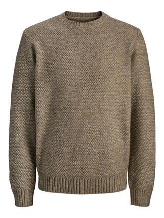 Jack & Jones Strickpullover JACK & JONES JPRBLAWILSON KNIT CREW NECK, Herren, Gr. XS, brindle detail:melange, Strick, Obermaterial: 64% Polyester, 30% Polyacryl, 6