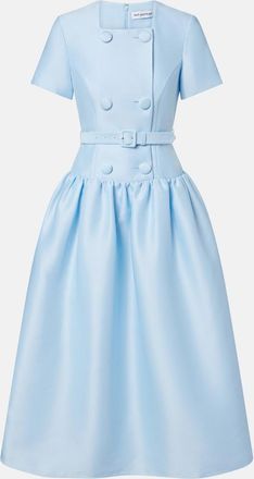 Self Portrait Belted taffeta midi dress