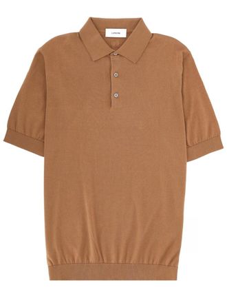 Lardini Solid Cotton Ribbed Cuffs Polo Shirt