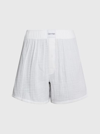 Calvin Klein Underwear Schlafshorts BOXER SLIM, Damen, Gr. XS (34), N-Gr, weiss (wei&szlig;), Obermaterial: 100% Baumwolle, CALVIN KLEIN UNDERWEAR, unifarben, Basic, bequem kurz, 