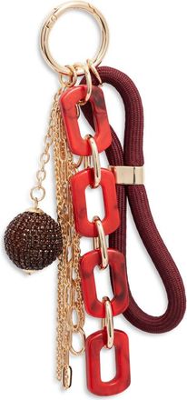 Chelsea28 Crystal Ball & Chain Bag Charm in Burgundy Multi- Gold at Nordstrom
