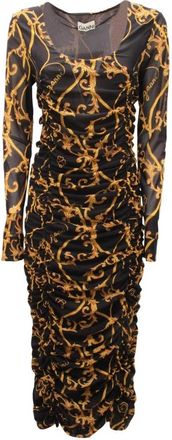 Ganni Midi Jurk - Dames - Casual kleedjes - Zwart - M - Kleedjes