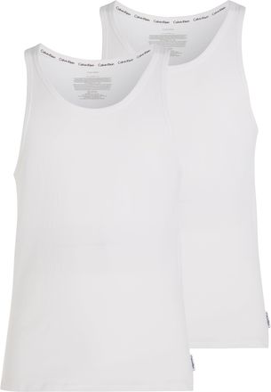 Calvin Klein Mens Vest Tops Summer - Vest Top - Gym Vest Men - Men Vest 2 Pack of Tank Tops - White - Size XL