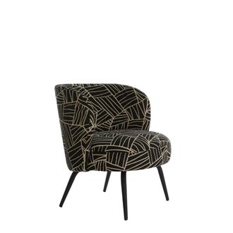 Light & Living Silla Negra De Tela Acogedora Light & Living Dieyda