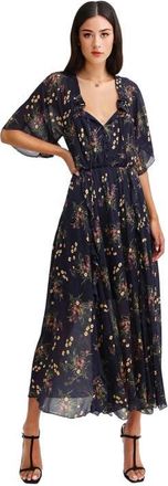 Belle & Bloom Amour Amour Ruffled Midi Dress in Navy at Nordstrom, Size X-Small Au