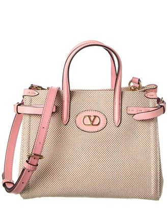 Valentino Dnu Pack Valentino Antibes Small Canvas & Leather Tote