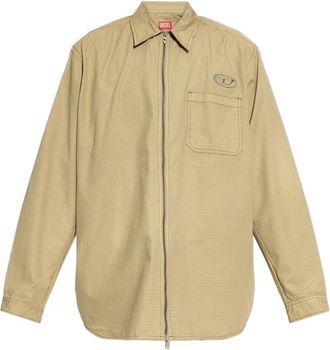 Diesel S-Alias-Zip Jas - Heren - Zomerjassen - Groen - M - Katoen - Jassen