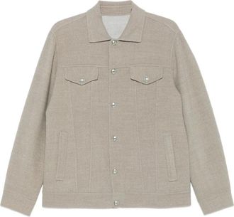 Eleventy Shirtjack met klepzakken - Grijs