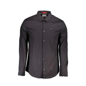 Tommy Hilfiger Heren, Overhemden, Zwart, Maat: L Katoen