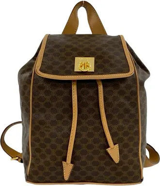 Celine Brown Leather Pvc Backpack (Pre-Owned)