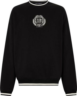 Dolce & Gabbana Hoodies & sweatvesten, Heren, Zwart, S, Katoen, Katoenen sweatshirt met logodetail