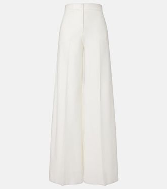 Max Mara Pantaloni a gamba larga in piqu&eacute; di cotone