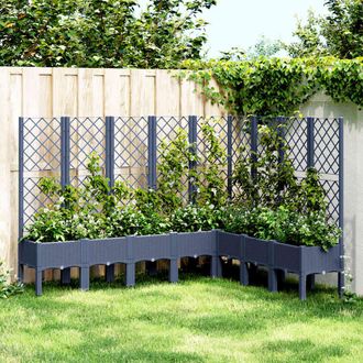vidaXL Vidaxl - Jardinera Con Enrejado Pp Azul Gris 200x160x142 Cm