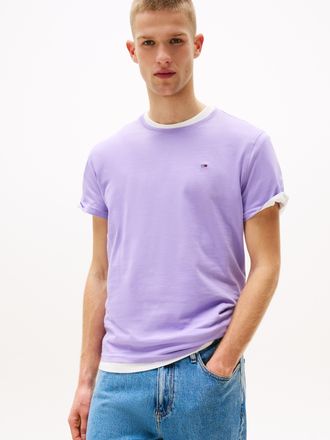 Tommy Jeans T-Shirt TOMMY JEANS TJM ESSENTIAL SOLID TEE, Herren, Gr. XXL, lila (ophelia lila), Jersey, Obermaterial: 100% Baumwolle, Basic, slim fit normal, Rundh