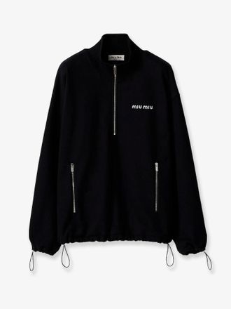 Miu Miu Felpa in pile con ricamo Logo Lettering - MIU MIU - gender_Woman