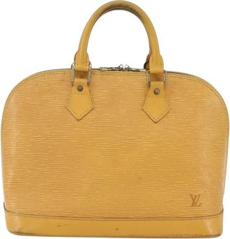 Louis Vuitton Alma Epi Leather Yellow Leather Handbag (Pre-Owned)