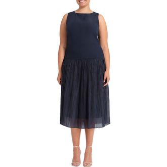 Estelle Jaylee Drop Waist Dress in Navy at Nordstrom, Size 16W